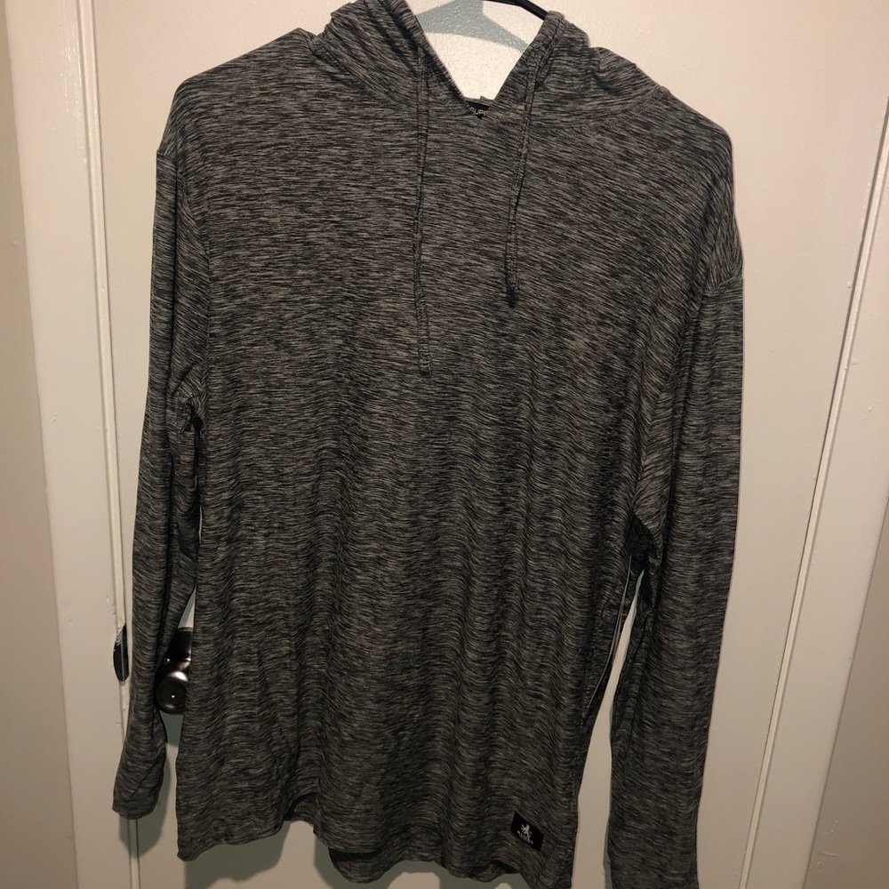 Rugby University black and gray long sleeve with hood Large